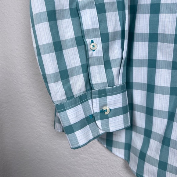 UNTUCKit Wrinkle Free Shirt Teal Gingham Check Pattern Dress Shirt XXXL - Picture 6 of 7